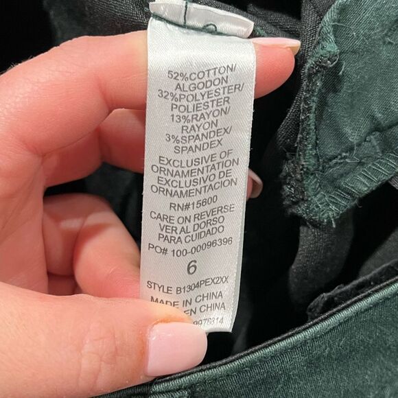 Democracy Ab Technology Skinny Pants Mid Rise Slim Ankle Stretch Green Size 6 - Picture 9 of 11